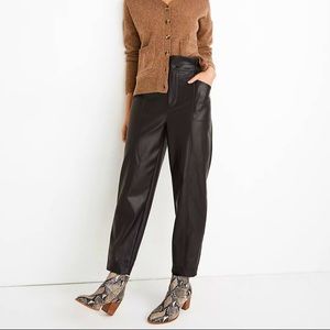 Madewell Vegan Leather Pull-On Paperbag Pants